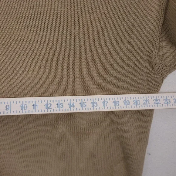 Vintage Eddie Bauer Sweater Men L Beige Crewneck Cotton Heavyweight Knit - Picture 6 of 12